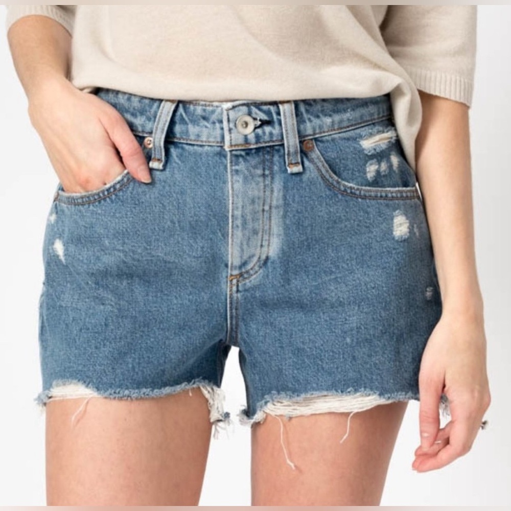 rag + bone Dre low rise denim shorts in Misha Deconstructed. NWOT